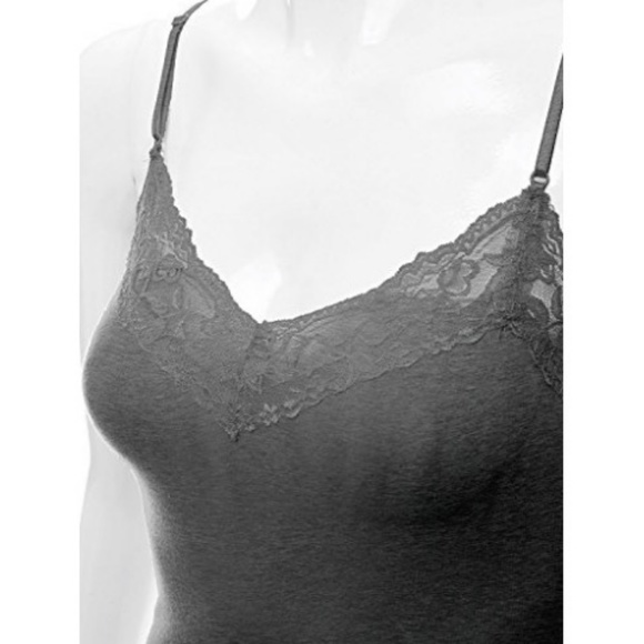 Bundle of Two Heather Gray Lace Trim Camies - Picture 6 of 6